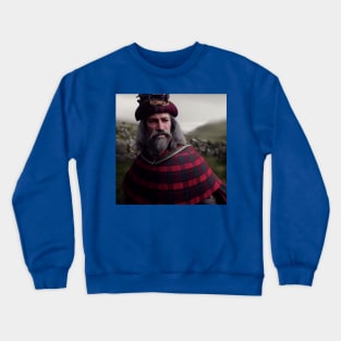 Scottish Highlander in Clan Tartan Crewneck Sweatshirt